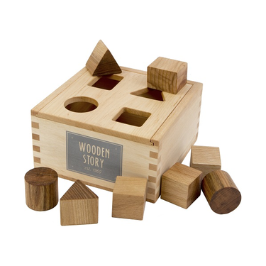 Wooden Story Shape Sorter Box - Natural - Gemini Atelier