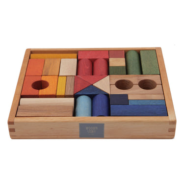 Wooden Story Blocks 30 pcs - Rainbow - Gemini Atelier
