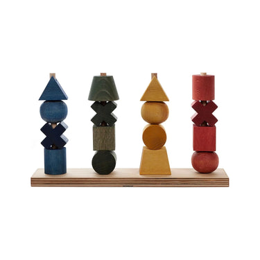 Wooden Story Stacking Montessori Toy XL - Rainbow - Gemini Atelier