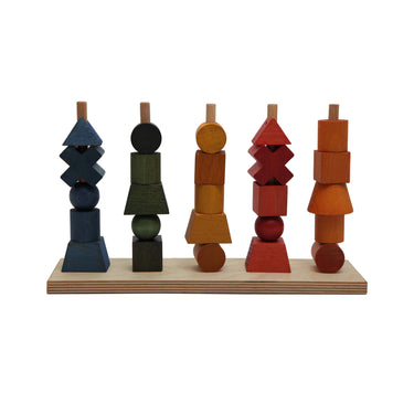 Wooden Story Stacking Montessori Toy - Rainbow - Gemini Atelier