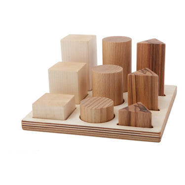Wooden Story Stacking Montessori Toy Shape Sorter Board XL - Natural - Gemini Atelier