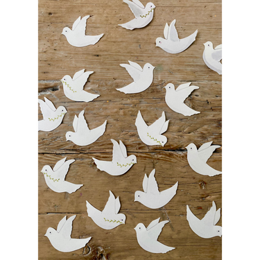 Hand-painted White Doves - Gemini Atelier