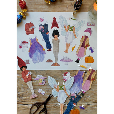Hand-painted Dress-up Doll - Mona - Gemini Atelier