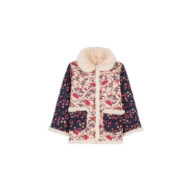 Louise Misha Dalila Coat - Midnight Star Garden - Cream Poppies - Gemini Atelier