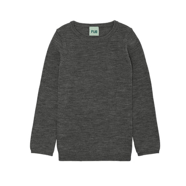 Fub Merino Rib Blouse - Grey Melange