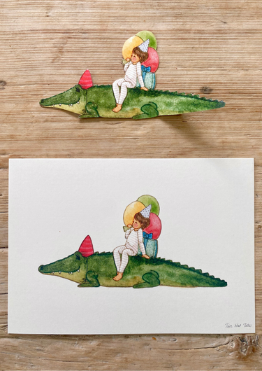 Tall Hat Tales - Hand-painted Crocodile