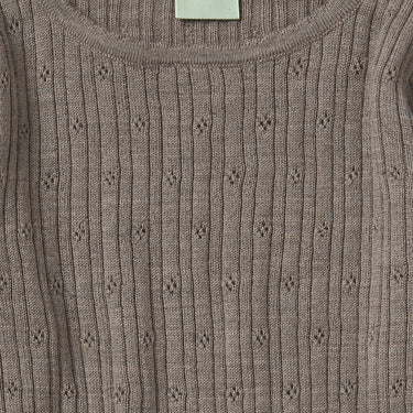 Fub Merino Pointelle Tee - Hazel Melange