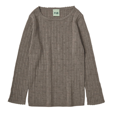 Fub Merino Pointelle Tee - Hazel Melange