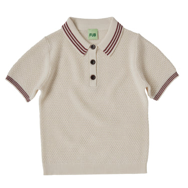 Fub Merino Pique Polo - Off-white