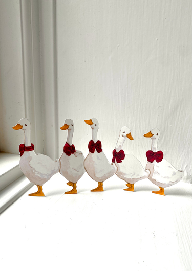 Tall Hat Tales - Hand-painted Christmas Geese