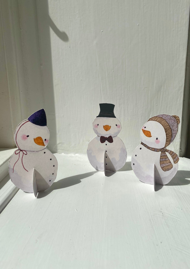Tall Hat Tales - Hand-painted 3 Snowmen