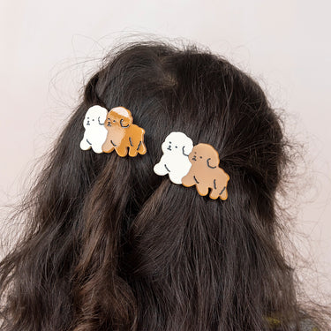 Hair Clips - Set of 2 Puppies