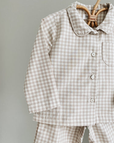 Classic Pyjamas - Beige Gingham - GEMINI ATELIER