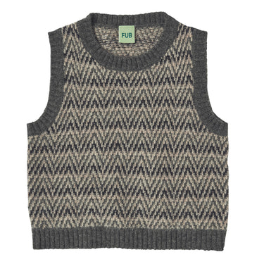 Fub Lambswool Vest - Grey Melange