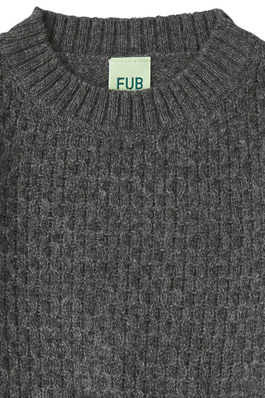 Fub Lambswool Crew Jumper - Grey Melange - Gemini Atelier