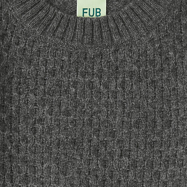 Fub Lambswool Crew Jumper - Grey Melange