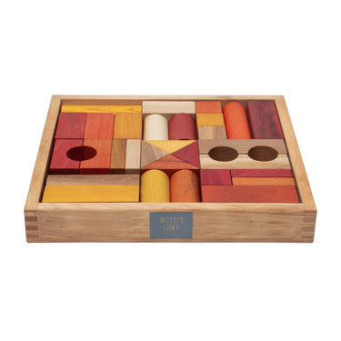 Wooden Blocks 30 pcs - Warm