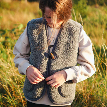 Wool Teddy Body Warmer - Black Tea