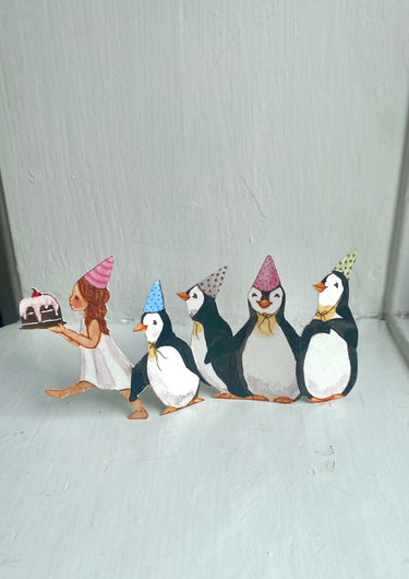 Tall Hat Tales - Hand-painted Penguins