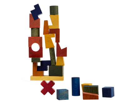 Wooden Story Stacking Montessori Toy Tower - Rainbow - Gemini Atelier