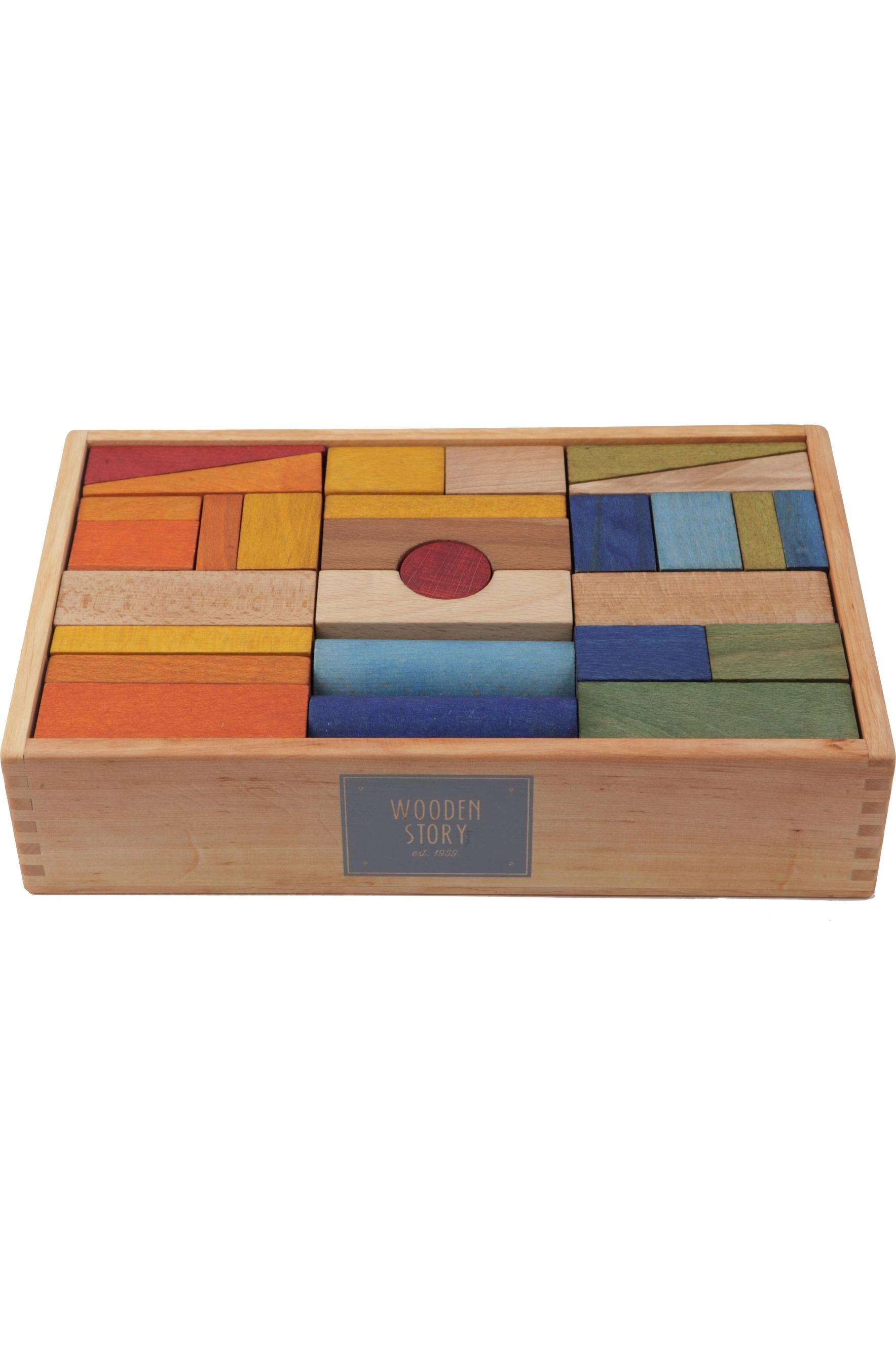 Wooden Blocks XL 63 pcs - Rainbow
