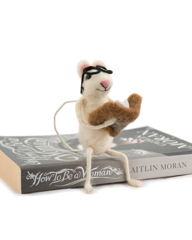 Little Book Worm Felt Mouse - GEMINI ATELIER