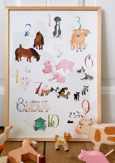 Hand-painted Numbers Poster - 50 x 70 cm - Gemini Atelier
