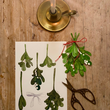 Hand-painted Mistletoe