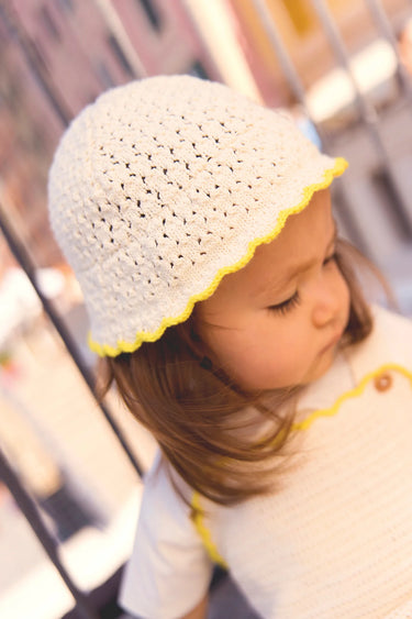 Bonton Crochet Bucket Hat - Off-white