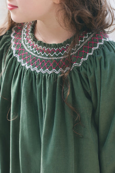 Tartine et Chocolat Velvet Dress - Green