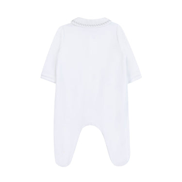 Tartine et Chocolat Velvet Pleated Onesie - White