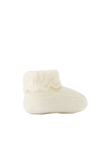 Tartine et Chocolat Wool Booties - Pearl