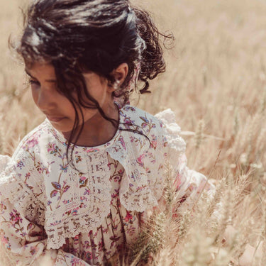 Arinola Dress - Cream Bucolia Fields - GEMINI ATELIER