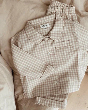 Classic Pyjamas - Beige Gingham - GEMINI ATELIER