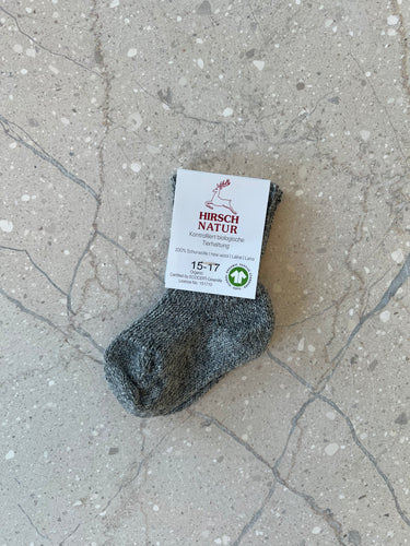 Hirsch Wool Socks - Heather Grey - Gemini Atelier