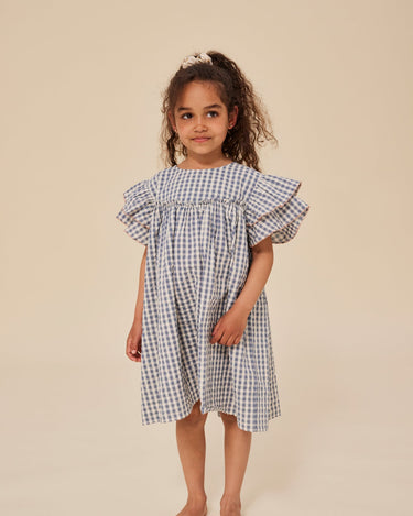 Kim Dress - Captains Blue Check - GEMINI ATELIER