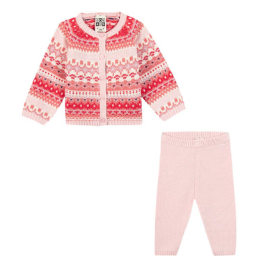 Bonton Toudou Cardigan & Pants Set - Peach Whip