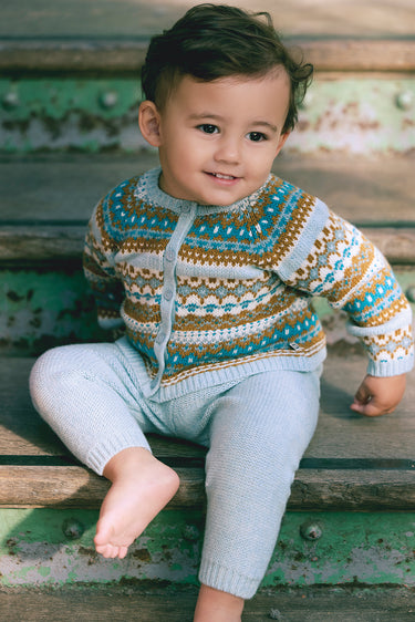 Bonton Toudou Cardigan & Pants Set - Pale Aqua - Gemini Atelier