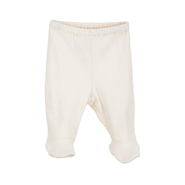 Serendipity Pointelle Newborn Pants with Feet - Off-White