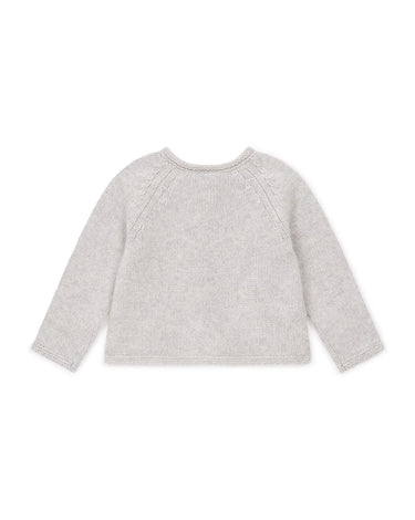 Bonton Baby Knitted Cardigan - Heather Grey - Gemini Atelier