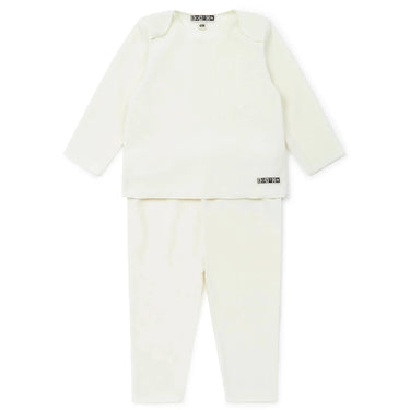 Newborn Top &amp; Pant Fleece Sæt - Crème Bonton