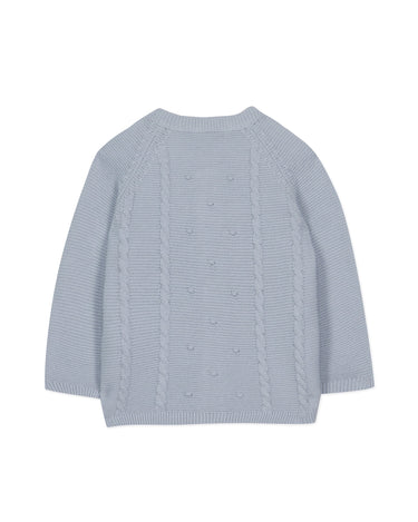 Knitted Cardigan - Grey Blue - GEMINI ATELIER