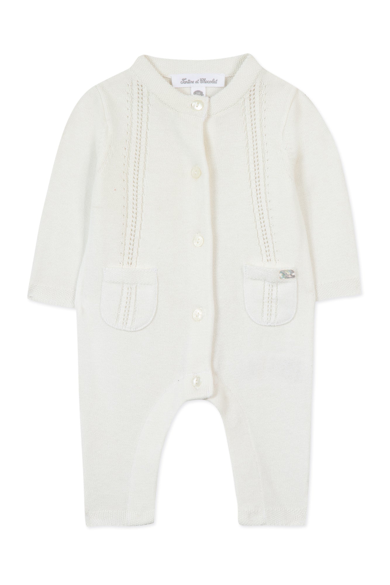 Baby Cable-Knitted Onesie - Off-White - GEMINI ATELIER