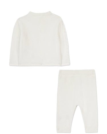 Baby Cable-Knitted Cardigan & Pants Set - Off-White - GEMINI ATELIER