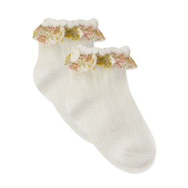 Liberty Ruffle Socks - Off-White - GEMINI ATELIER