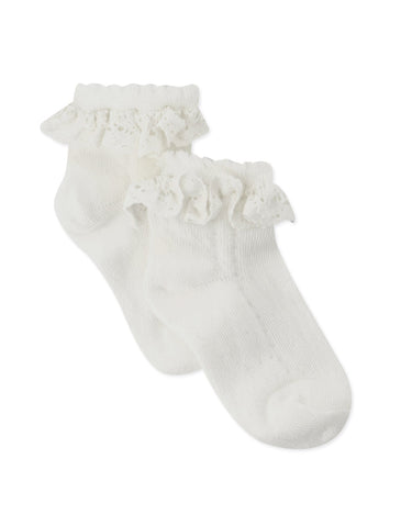 Ruffle Socks - White - GEMINI ATELIER