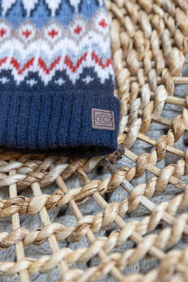 Tartine et Chocolat Wool Beanie - Navy Jacquard - Gemini Atelier