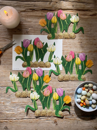 Tall Hat Tales - Hand-painted Tulips