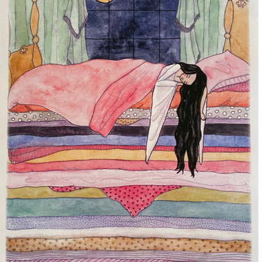 Hand-painted The Princess on the Pea Poster - A3