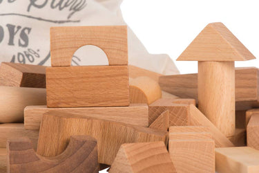 Wooden Story Blocks 100 pcs - Natural - Gemini Atelier